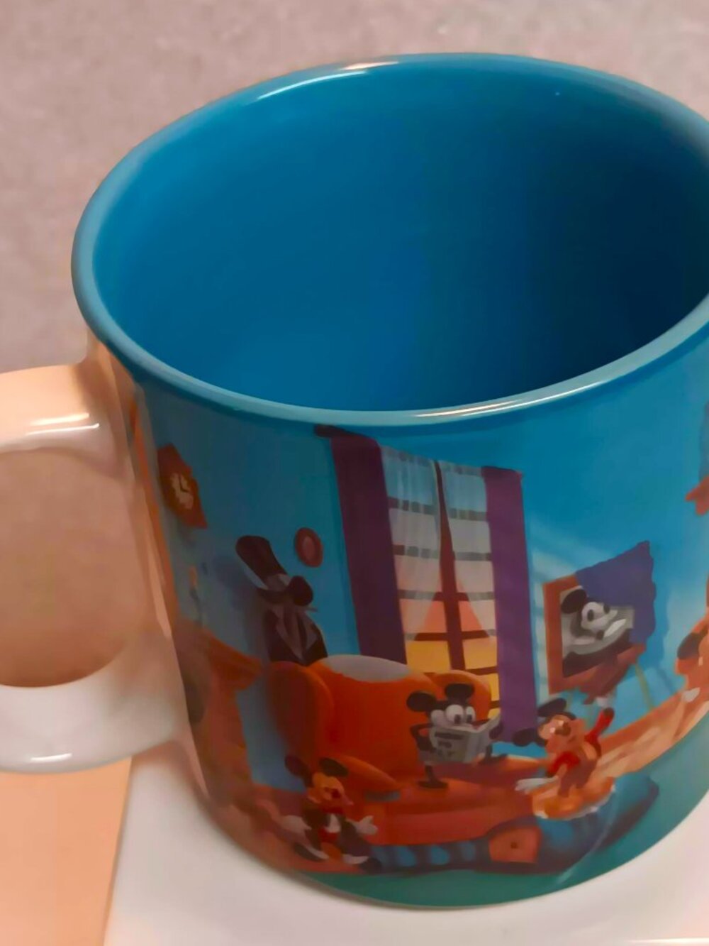 Mickey through the years porcelain mug. Vintage Disney retired 1990.